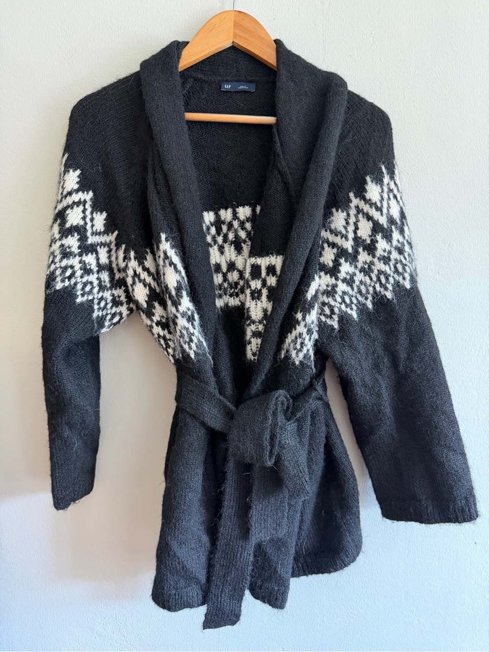 GAP Relaxed CashSoft Fair Isle Shawl Cardigan